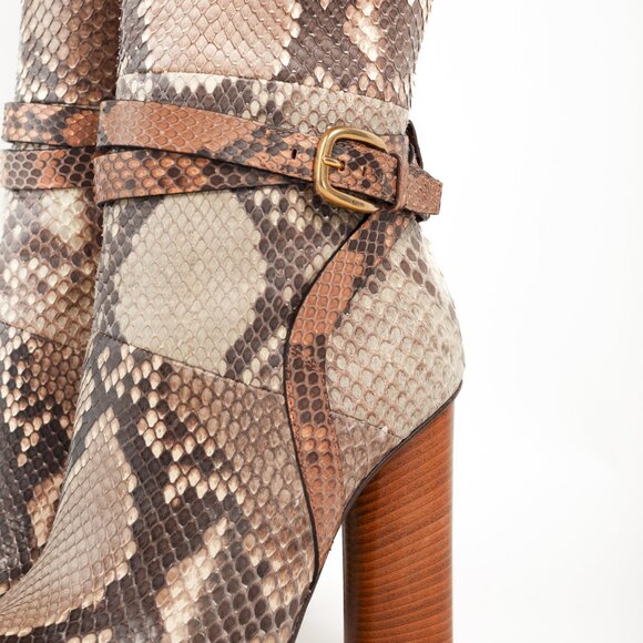 Gucci SS/15 Runway Biscotto & Taffy Python Buckled Knee-High Boots - Picture 9 of 15